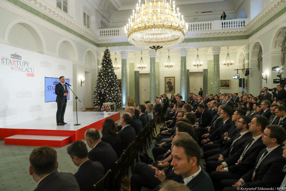 Andrzej Duda podczas przemówienia na gali