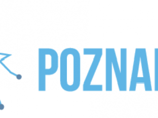 po lewej kontury koziołków, po prawej napis "Poznań 4.0"