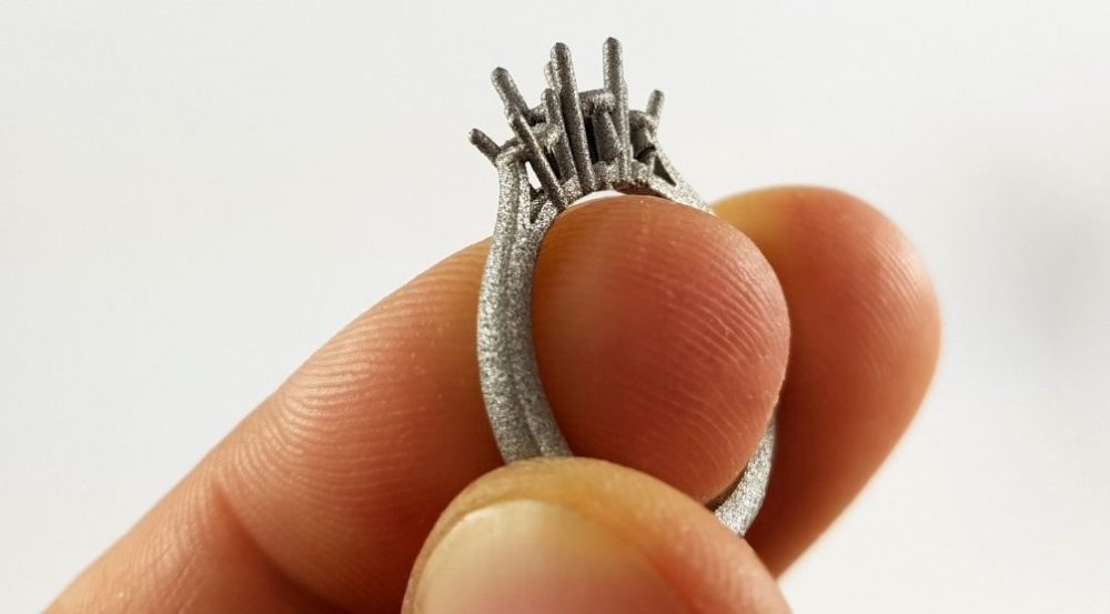 pierścionek wydrukowany w technologii SLM