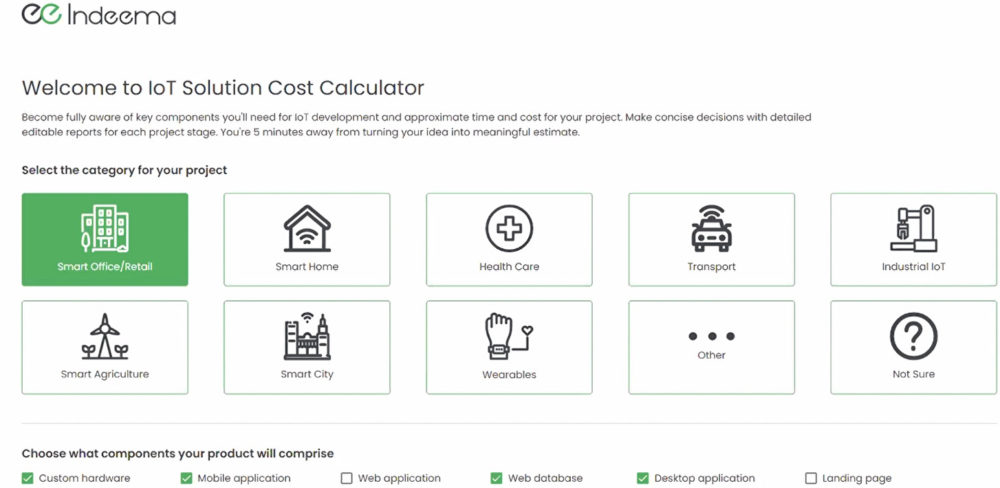 Kalkulator Indeema - zrzut ekranu